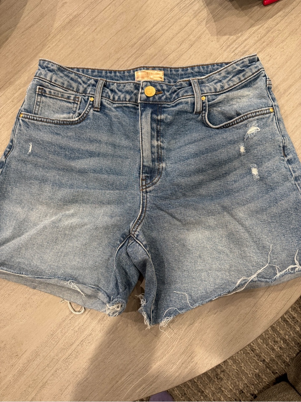 Kut from the Kloth Light Blue Distressed Denim Shorts